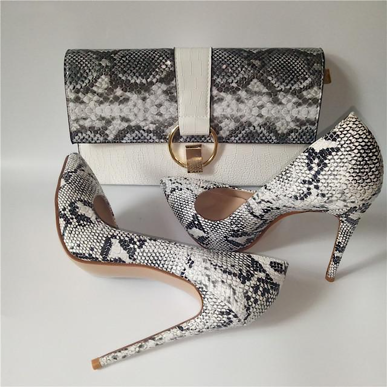 Designer Clutch & Heels