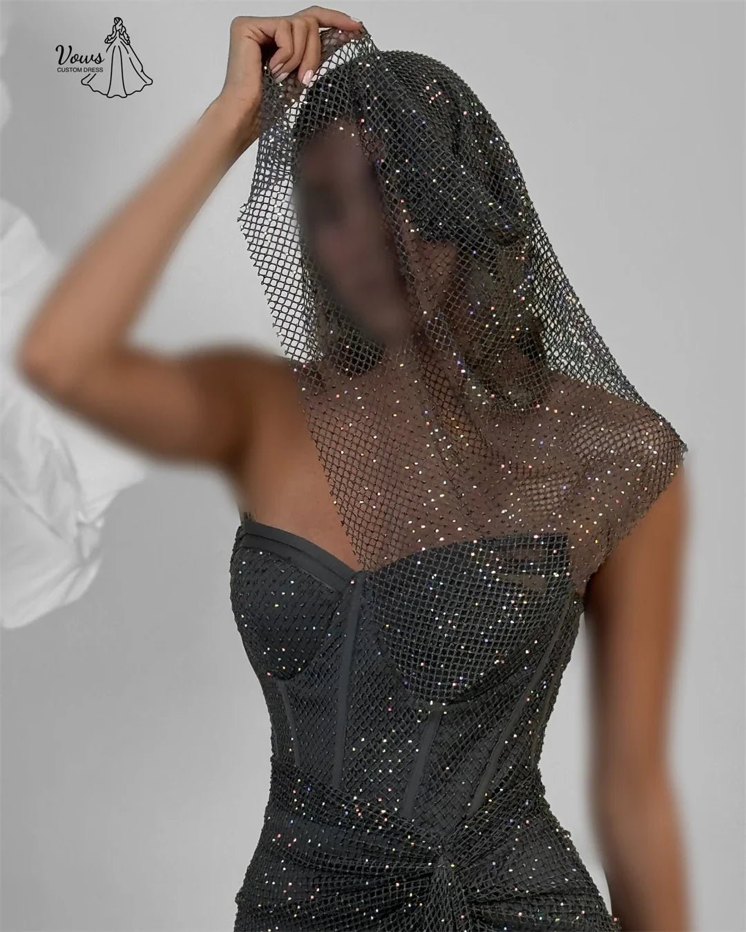 Vows Wedding Evening Dress Woman Custom Made Fishtail Skirt Robes De Cocktail Dresses Slit Sequins Prom Dresses Luxury Party