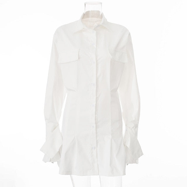 Double Pocket Dress Shirt Dress