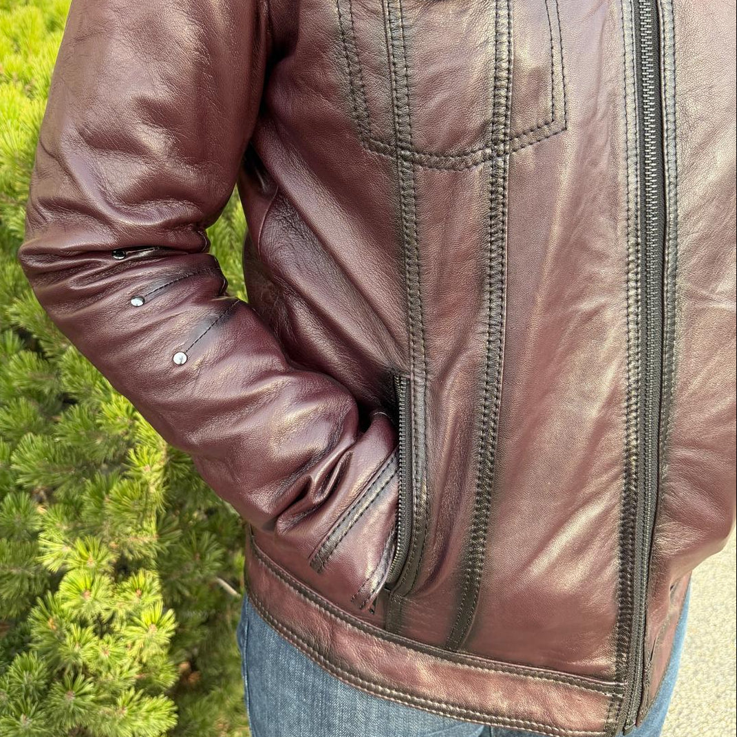 Men's Sheep Leather Jacket - Removable Fur Collar Coat | Winter Luxury Outerwear