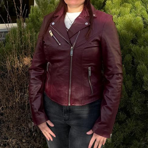 Women's Premium Lamb Leather Moto Jacket - Asymmetrical Zipper Coat | Biker Style