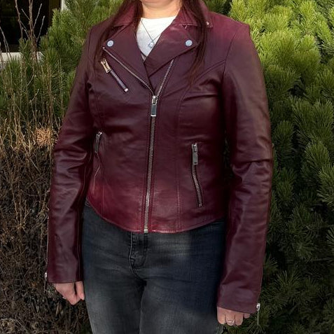 Women's Premium Lamb Leather Moto Jacket - Asymmetrical Zipper Coat | Biker Style