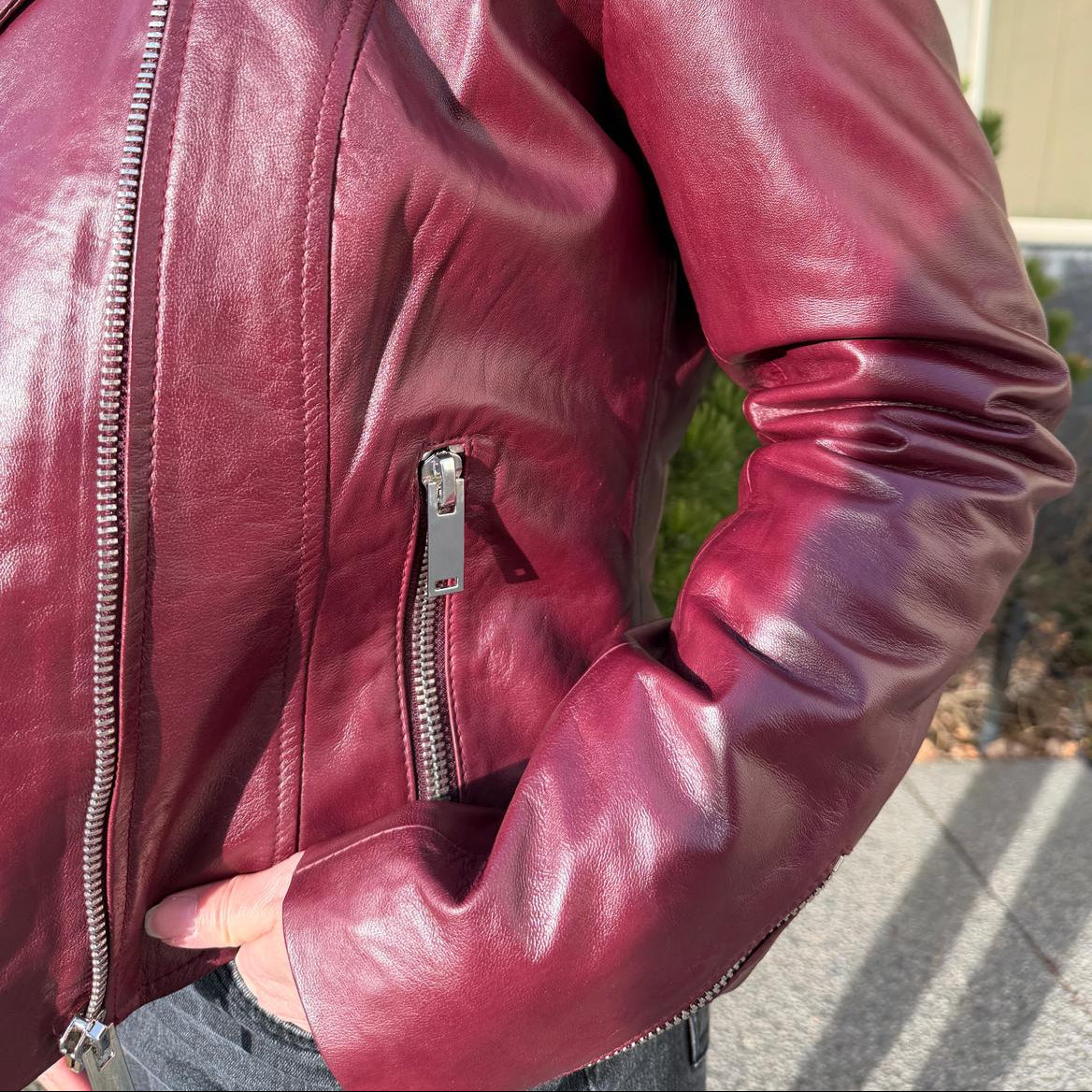 Women's Premium Lamb Leather Moto Jacket - Asymmetrical Zipper Coat | Biker Style