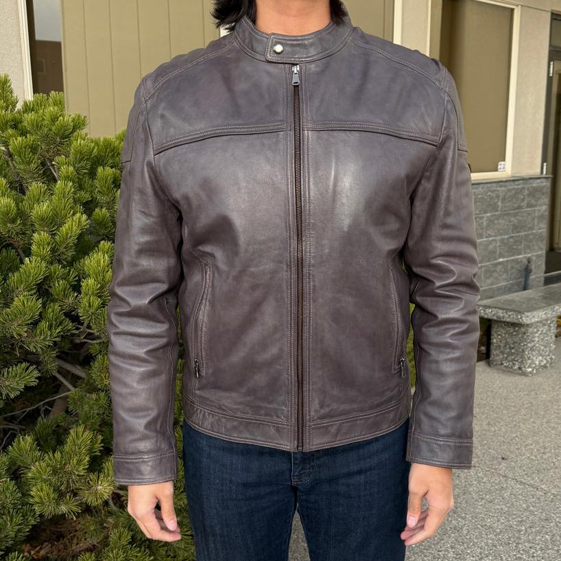 Men's Two-Tone Lamb Leather Jacket - Premium Designer Coat | Luxury Outerwear