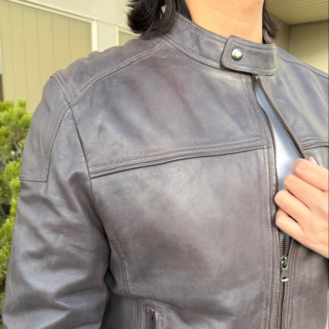Men's Two-Tone Lamb Leather Jacket - Premium Designer Coat | Luxury Outerwear