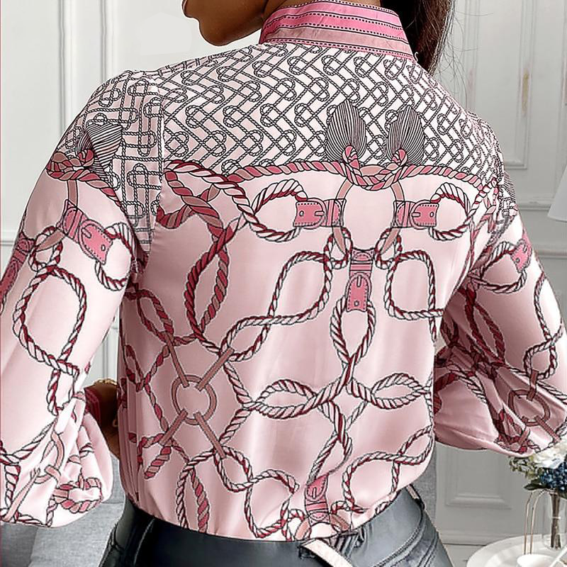 Pattern Dress Shirt Blouse