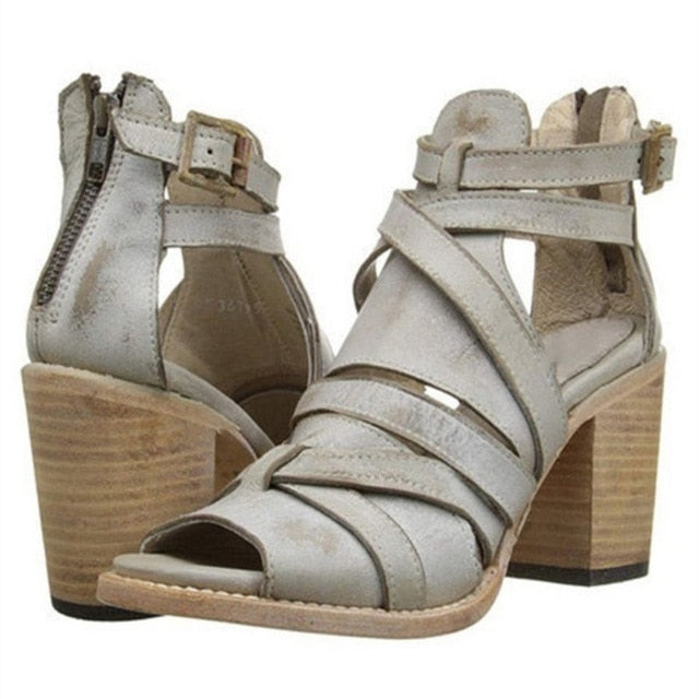 Gladiator Sandal Block Heels