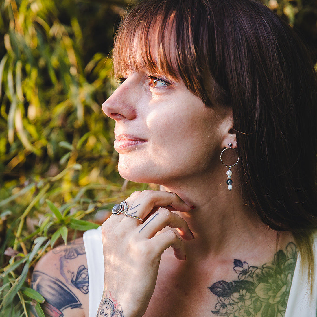 Boucles d’oreilles en pierres naturelles et perles d’eau douce | CHLORIS