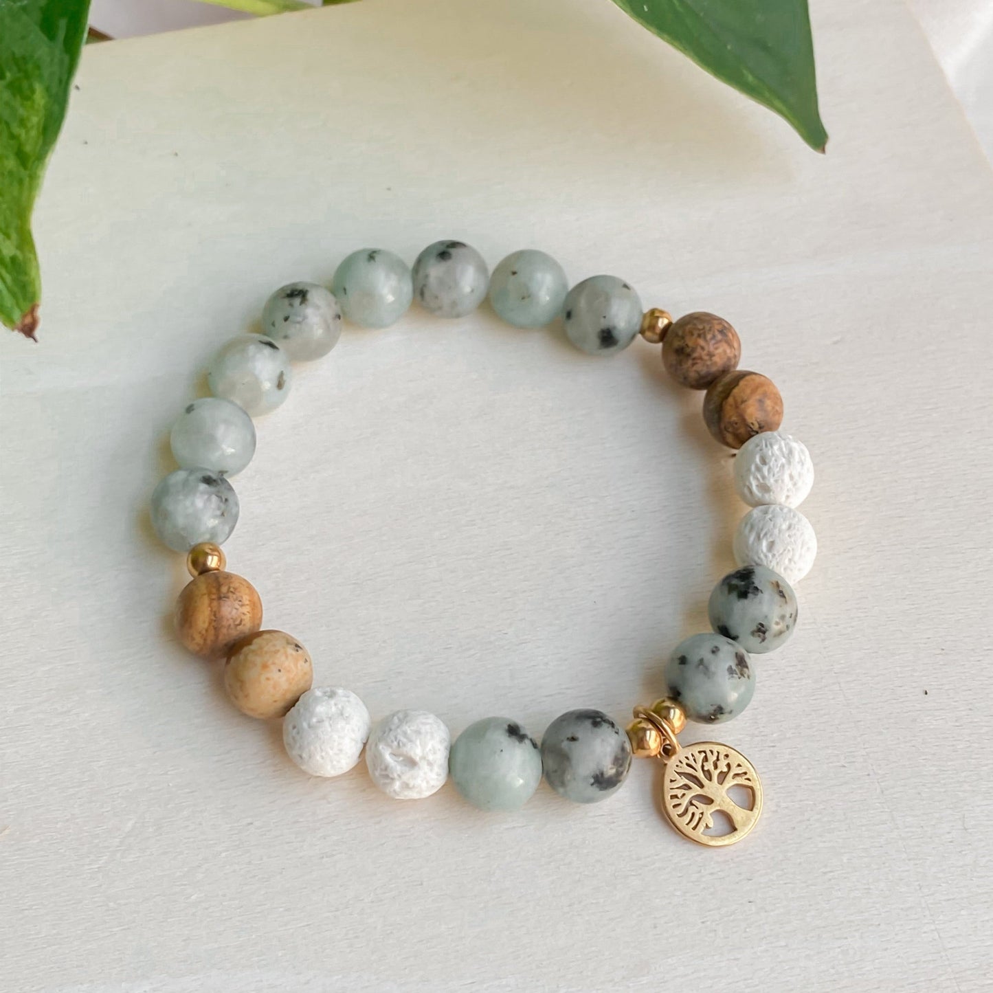 ARBRE DE VIE | Bracelet en pierres naturelles et acier inoxydable