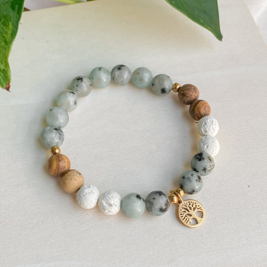 ARBRE DE VIE | Bracelet en pierres naturelles et acier inoxydable