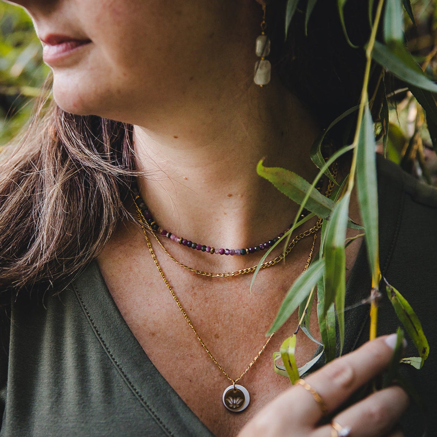 Collier chaîne en acier inoxydable plaqué or 18K | AURORA