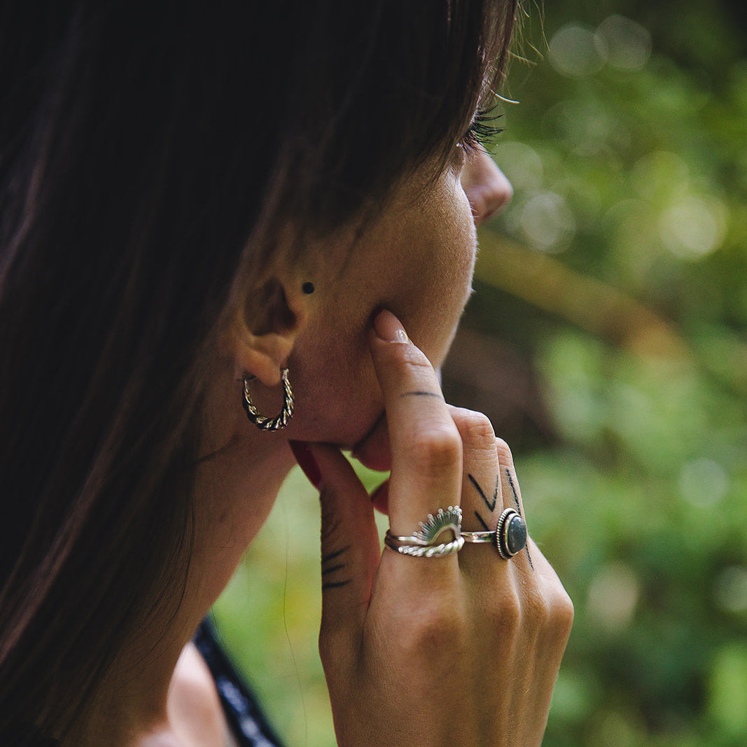 Créoles texturées et torsadées en argent sterling 925 | HÉRA