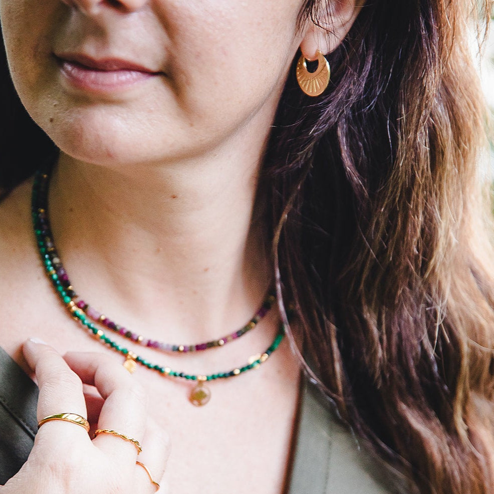 Créoles texturées en argent sterling plaqué or 18K | HÉLIA