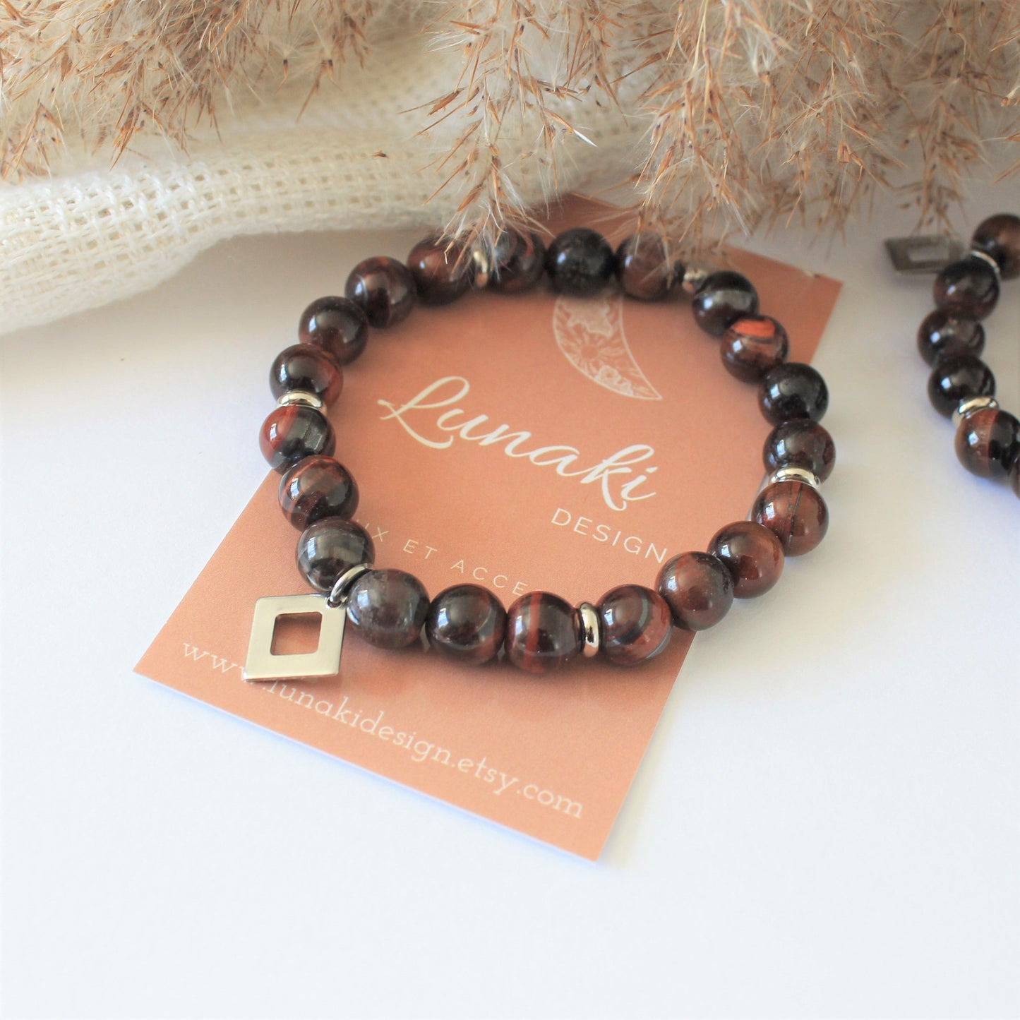 SAUVAGE | Bracelet en oeil de taureau et acier inoxydable