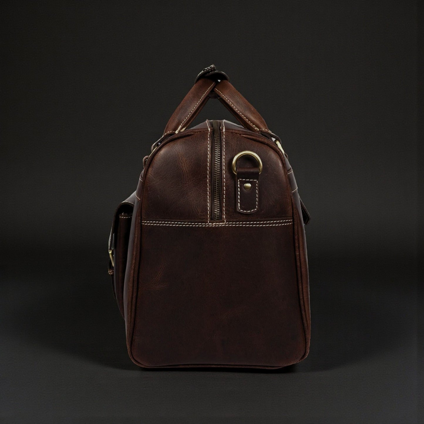 The Voyager Duffle - Brown Full-Grain Distressed Leather Duffle Bag