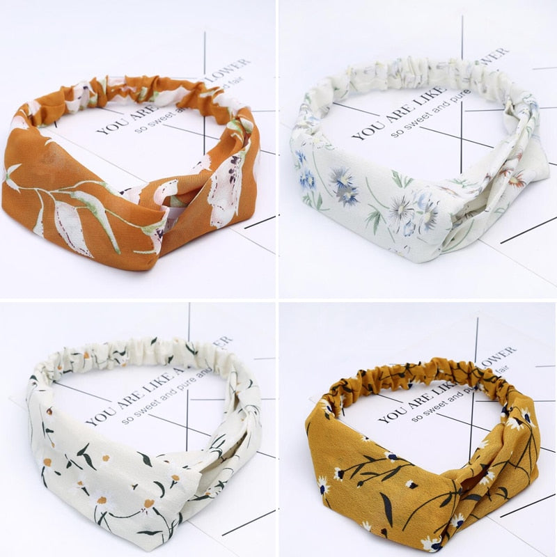 Fashion Women Girls Summer Bohemian Hair Bands Print Headbands Vintage