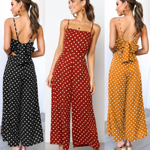 Elegant Sexy Jumpsuits Sleeveless Polka Dots