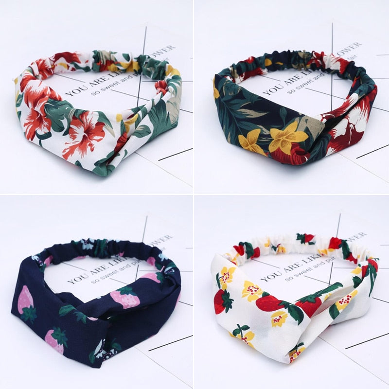 Fashion Women Girls Summer Bohemian Hair Bands Print Headbands Vintage