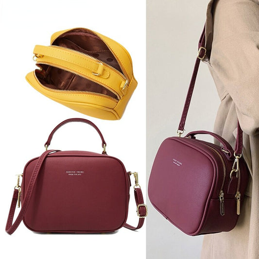 Luxury Mini Shoulder Bag Women Soft PU Leather Tote Handbags