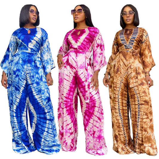 2023 vintage print fashion casual jumpsuit